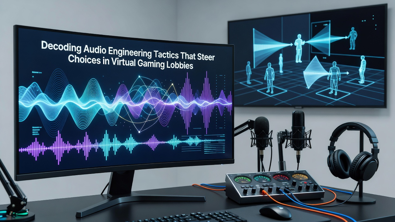 Close-up of audio mixing console used in virtual casino lobby development