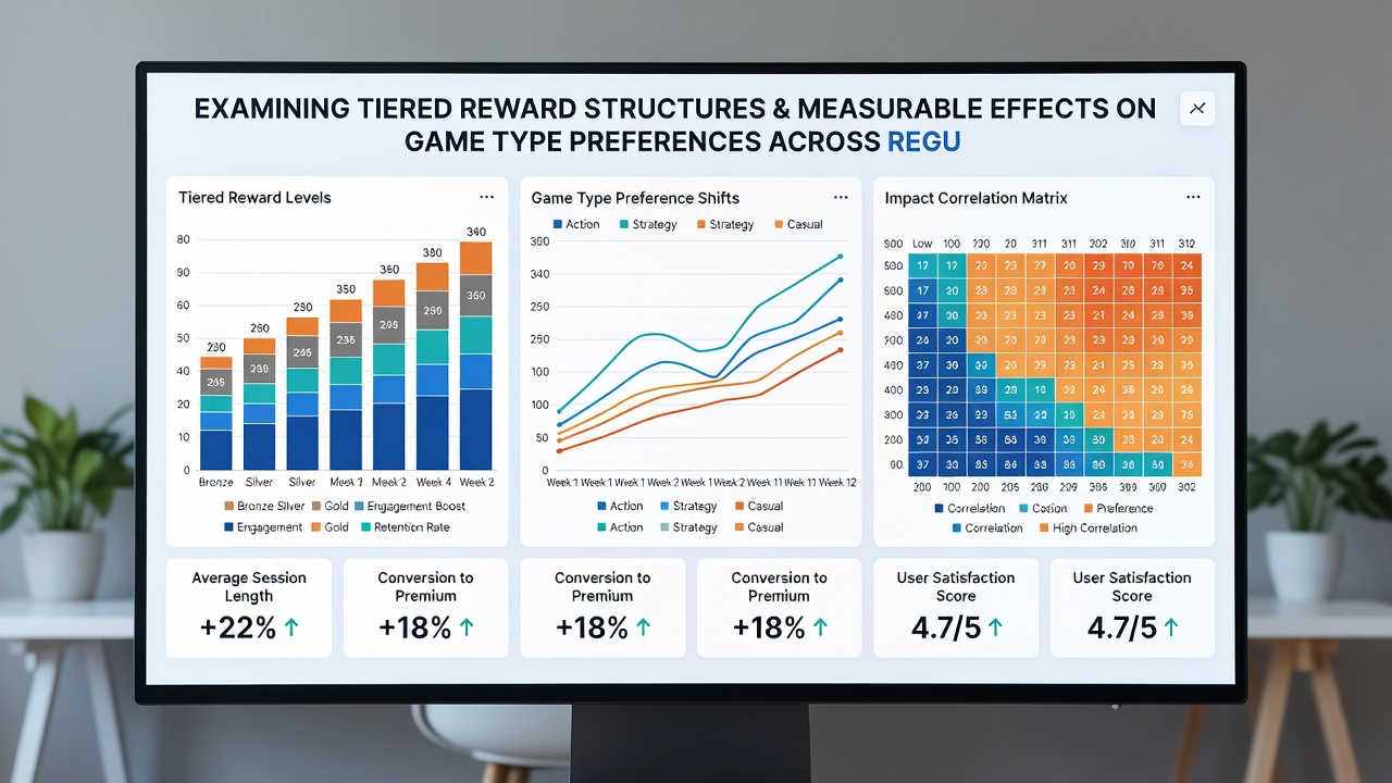 Data visualization charts comparing player preferences across game types in tiered loyalty programs on digital platforms