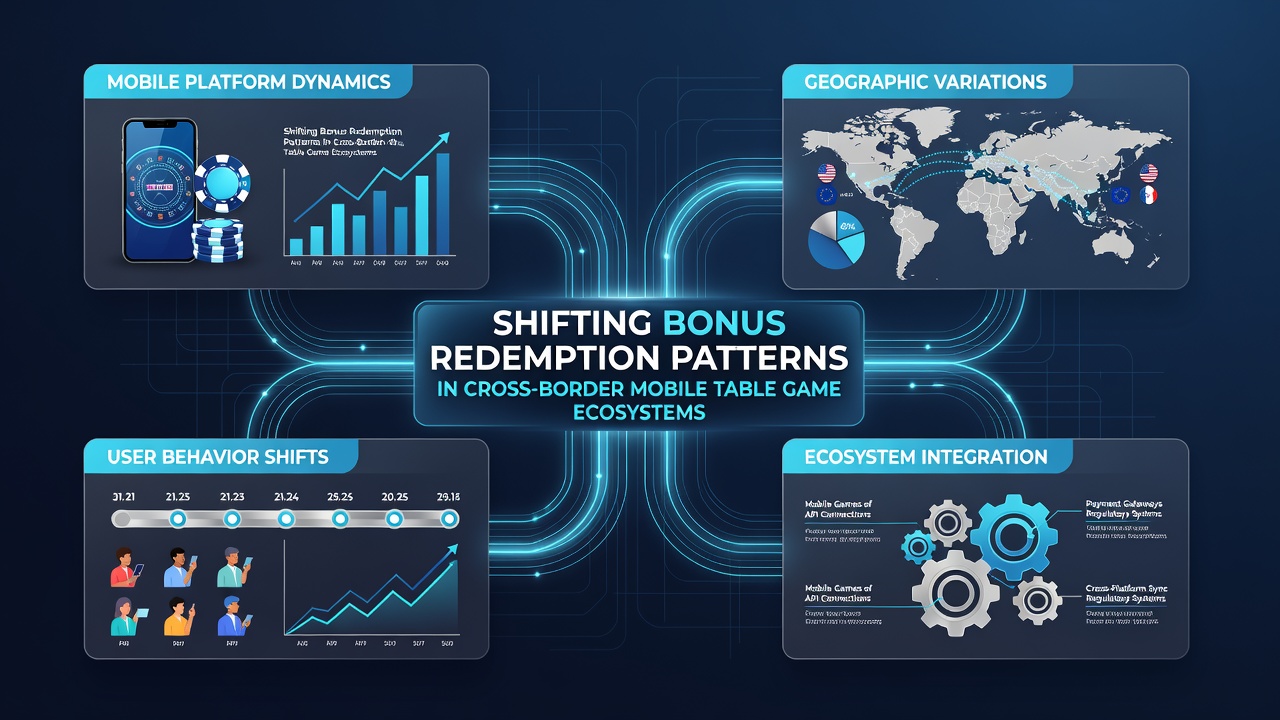 Analytics dashboard showing shifting bonus redemption rates across international mobile table game platforms