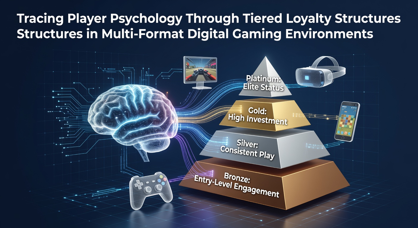 Digital interface displaying tiered loyalty levels with player progression metrics across slots, tables, and live dealer formats